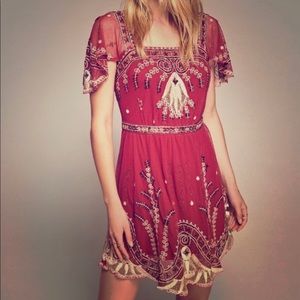Crochet beaded dress free people